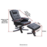 PU LEATHER MASSAGE CHAIR RECLINER OTTOMAN LOUNGE REMOTE