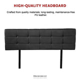 PU LEATHER QUEEN BED DELUXE HEADBOARD BEDHEAD - BLACK