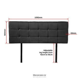 PU LEATHER QUEEN BED DELUXE HEADBOARD BEDHEAD - BLACK