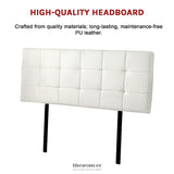 PU LEATHER QUEEN BED DELUXE HEADBOARD BEDHEAD - WHITE
