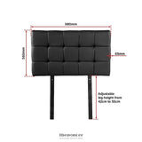 PU LEATHER SINGLE BED DELUXE HEADBOARD BEDHEAD - BLACK