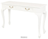 QUEEN ANN 2 DRAWER SOFA TABLE (WHITE)