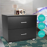 SARANTINO BEDSIDE TABLE CABINET STORAGE CHEST 2 DRAWERS