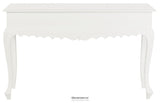 SEINE 2 DRAWER CARVED SOFA TABLE (WHITE)
