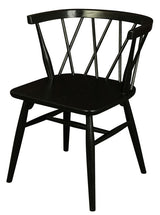 SIERRA CROSS BACK OAK CHAIR - SET OF 2 (BLACK)
