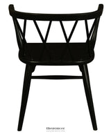 SIERRA CROSS BACK OAK CHAIR - SET OF 2 (BLACK)