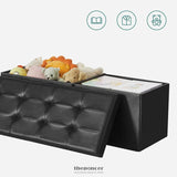 SONGMICS 110CM FOLDING STORAGE OTTOMAN BENCH WITH FLIPPING