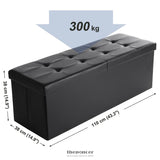 SONGMICS 110CM FOLDING STORAGE OTTOMAN BENCH WITH FLIPPING