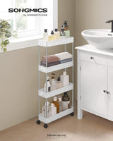 SONGMICS 4-TIER SLIDE OUT SLIM NARROW SPACE ORGANIZER