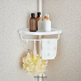 SONGMICS ADJUSTABLE BATHROOM CORNER SHELF WITH 4 TRAYS WHITE