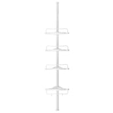 SONGMICS ADJUSTABLE BATHROOM CORNER SHELF WITH 4 TRAYS WHITE