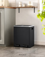 SONGMICS KITCHEN BIN 2 X 15 L STEEL RUBBISH