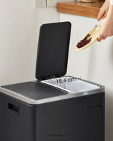 SONGMICS KITCHEN BIN 2 X 15 L STEEL RUBBISH