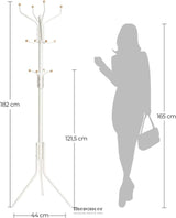 SONGMICS METAL COAT RACK 182 CM TALL HALL TREE WHITE RCR19W