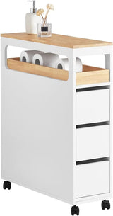 STORAGE CART NARROW CABINET WHEELS TRAY DRAWERS