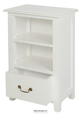 TASMANIA 1 DRAWER SOLID MAHOGANY TIMBER LAMP TABLE (WHITE)