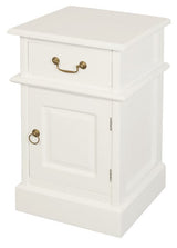 TASMANIA 1 SOLID DOOR 1 DRAWER BEDSIDE (WHITE)