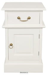 TASMANIA 1 SOLID DOOR 1 DRAWER BEDSIDE (WHITE)