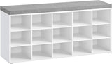 VASAGLE STORAGE SHOE BENCH 15 COMPARTMENTS WITH CUSHION