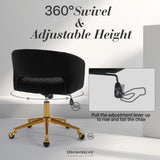 VELVET HOME OFFICE CHAIR- BLACK