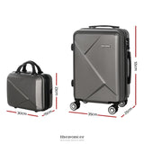 WANDERLITE 2PC LUGGAGE 12’ 20’ TROLLEY TRAVEL SUITCASE