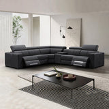 WASHINGTON GENUINE LEATHER 6 SEATER CORNER SOFA WITH 2