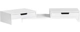 WHITE MONITOR STAND WITH DRAWERS