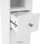 WHITE TALL BATHROOM CABINET HIGH STORAGE