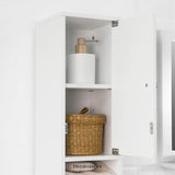 WHITE TALL BATHROOM CABINET HIGH STORAGE