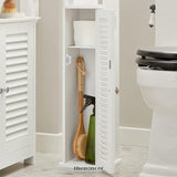 WOODEN BATHROOM STORAGE CABINET WHITE