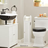 WOODEN BATHROOM STORAGE CABINET WHITE
