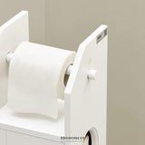 WOODEN BATHROOM STORAGE CABINET WHITE