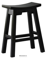 ZEN SOLID MAHOGANY KITCHEN COUNTER STOOL (BLACK)
