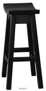ZEN SOLID MAHOGANY KITCHEN COUNTER STOOL (BLACK)