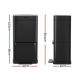 DEVANTI 70L MOTION SENSOR BIN PEDAL BINS AUTOMATIC BLACK