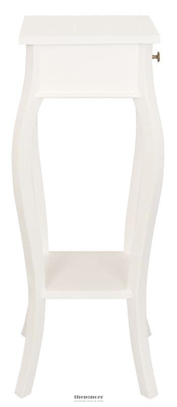 1 DRAWER CABRIOL LEG PLANT STAND (WHITE)