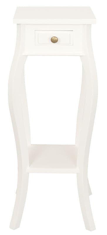 1 DRAWER CABRIOL LEG PLANT STAND (WHITE)