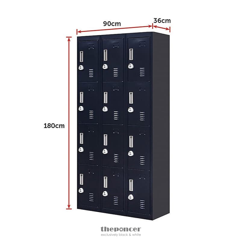 12-DOOR LOCKER FOR OFFICE GYM SHED SCHOOL HOME STORAGE