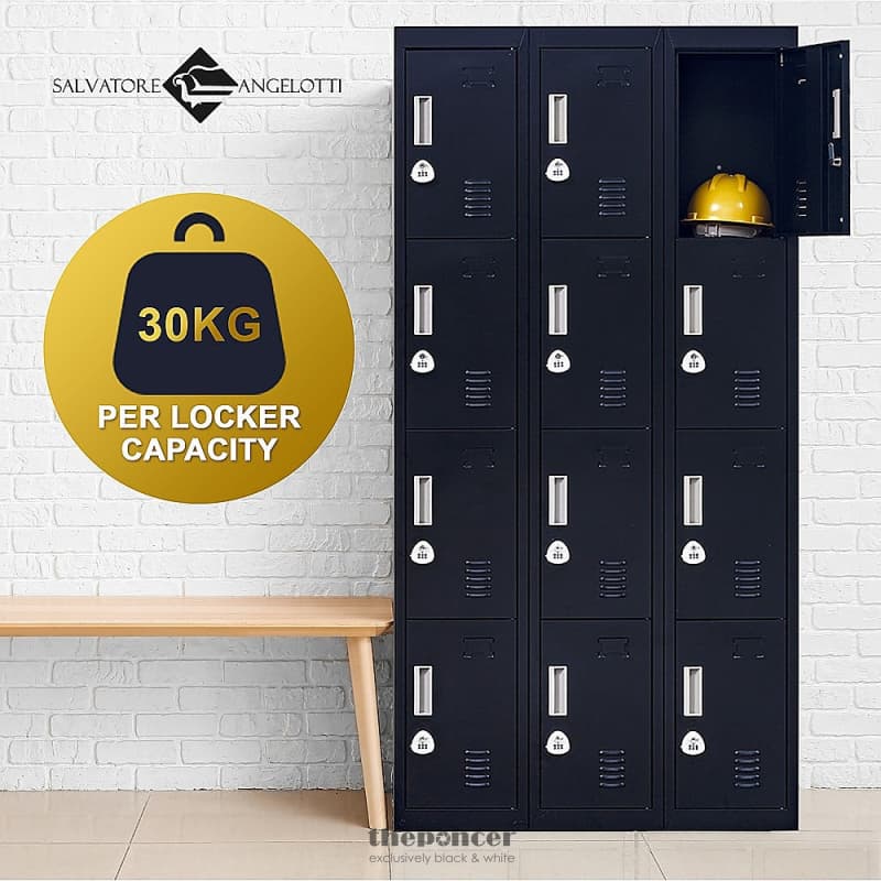 12-DOOR LOCKER FOR OFFICE GYM SHED SCHOOL HOME STORAGE