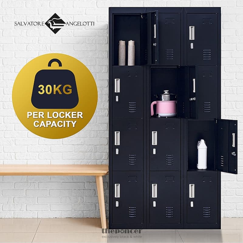 12-DOOR LOCKER FOR OFFICE GYM SHED SCHOOL HOME STORAGE