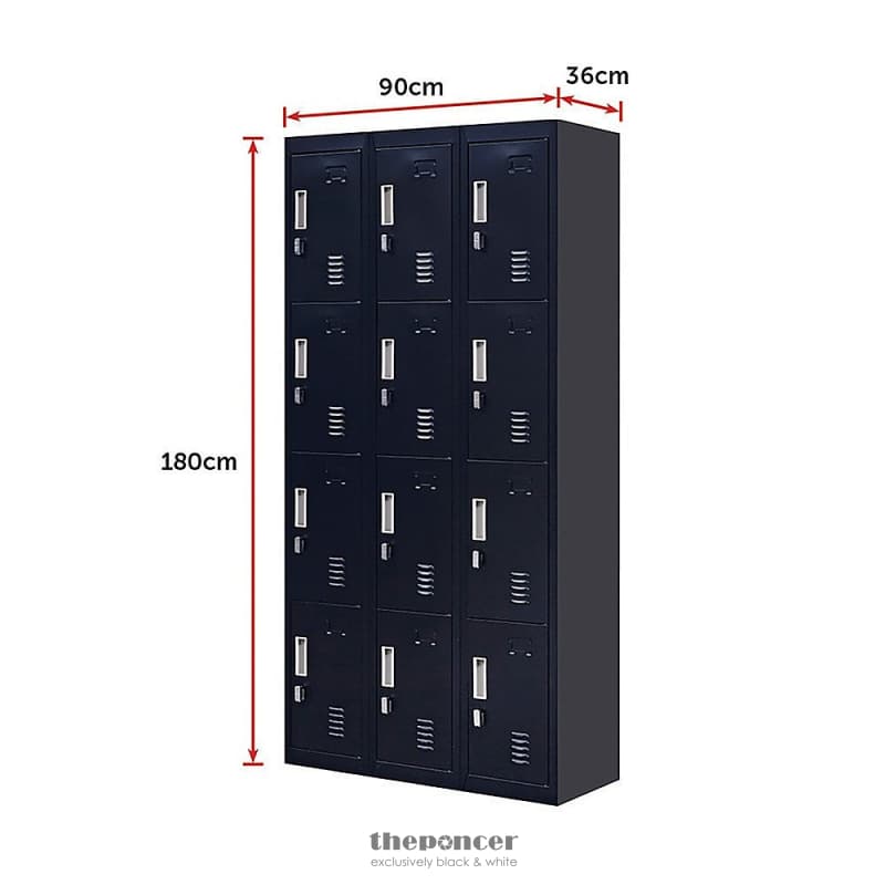 12-DOOR LOCKER FOR OFFICE GYM SHED SCHOOL HOME STORAGE