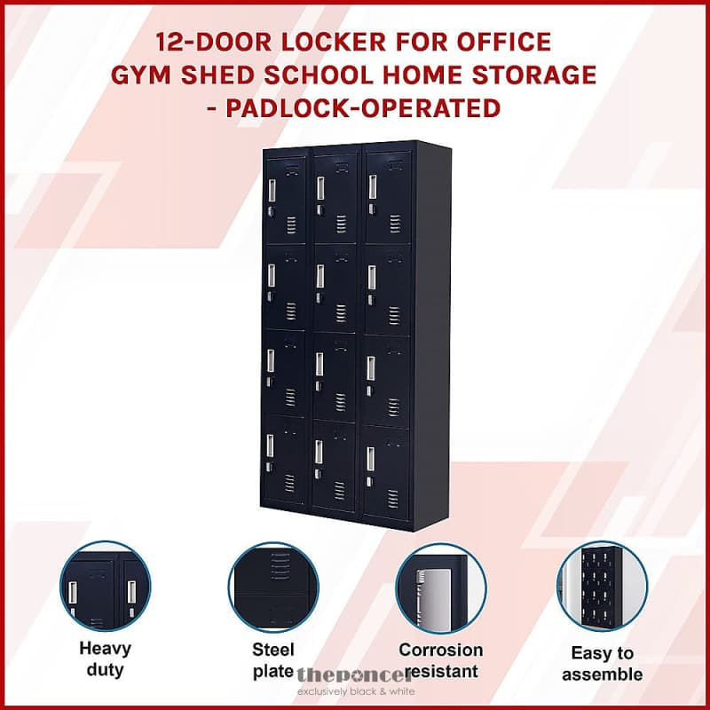 12-DOOR LOCKER FOR OFFICE GYM SHED SCHOOL HOME STORAGE