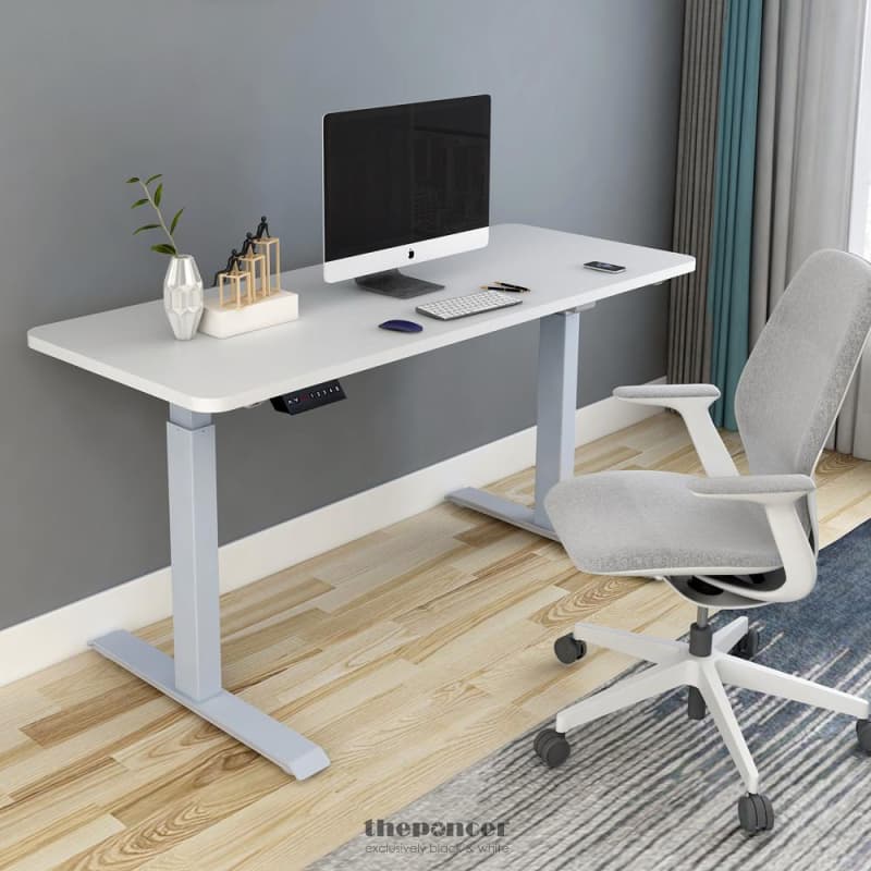 120CM STANDING DESK HEIGHT ADJUSTABLE SIT WHITE STAND