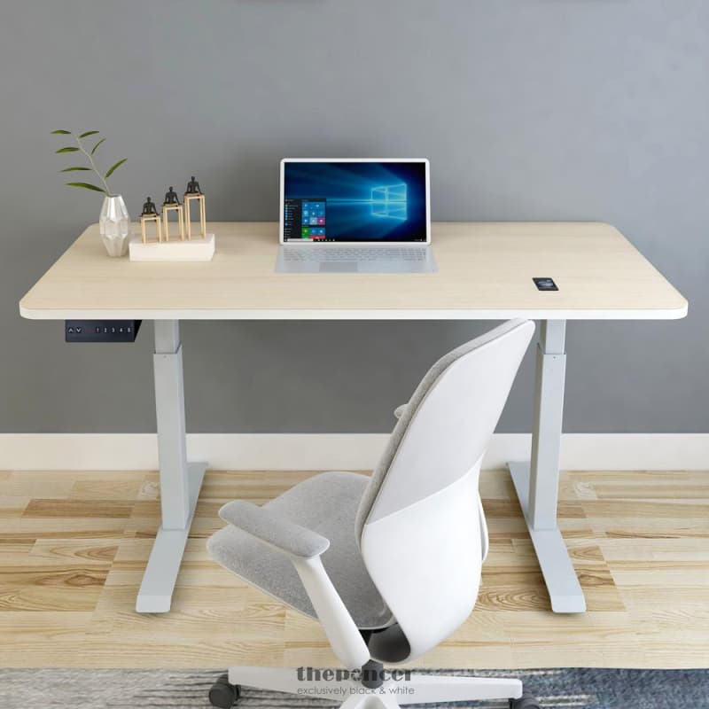 120CM STANDING DESK HEIGHT ADJUSTABLE SIT WHITE STAND