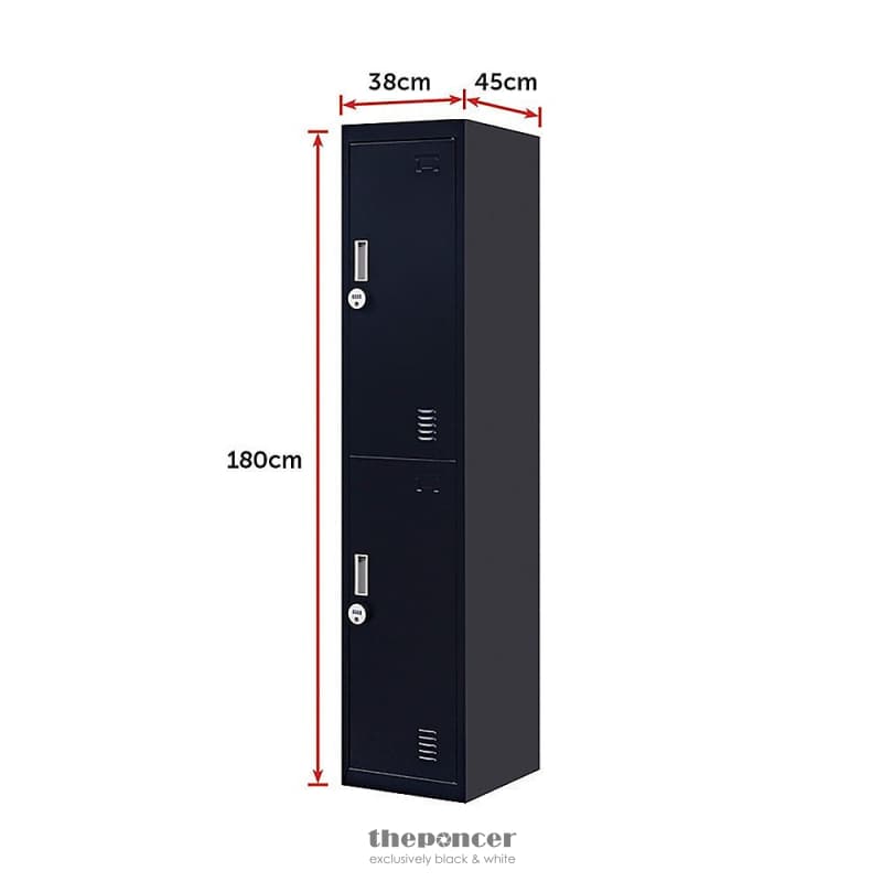 2-DOOR VERTICAL LOCKER FOR OFFICE GYM SHED SCHOOL HOME