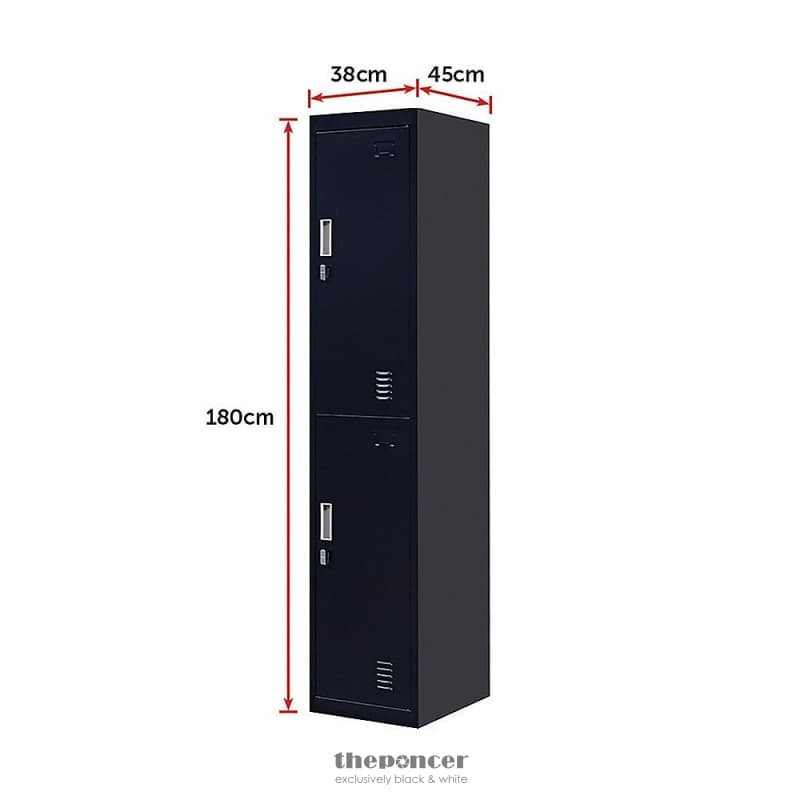 2-DOOR VERTICAL LOCKER FOR OFFICE GYM SHED SCHOOL HOME