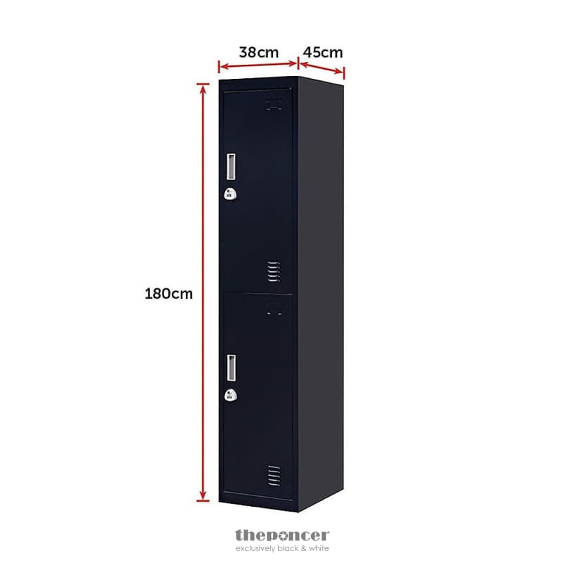 2-DOOR VERTICAL LOCKER FOR OFFICE GYM SHED SCHOOL HOME