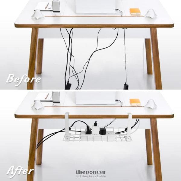 2 PACK UNDER DESK CABLE MANAGEMENT TRAY WHITE