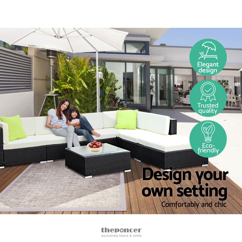 2PC GARDEON OUTDOOR FURNITURE SOFA SET WICKER RATTAN GARDEN