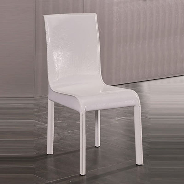 2X STEEL FRAME WHITE LEATHERETTE MEDIUM HIGH BACKREST